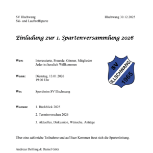 SVI – Lauftreff – 1. Spartenversammlung 2026